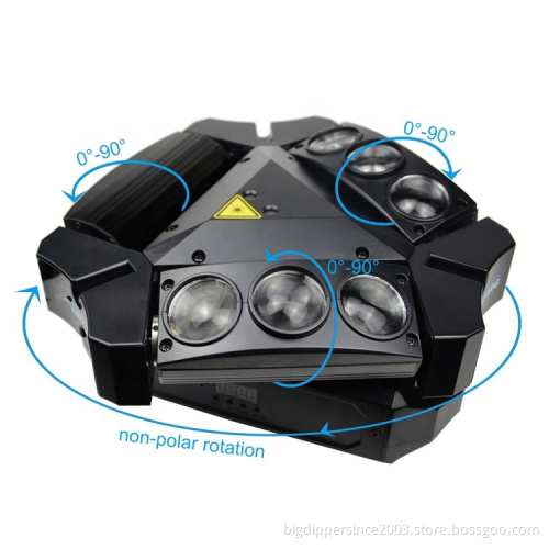 Amazing laser effect and led rgbw led moving spider perfect for dj show LM0910RG 9*10W Unique appearance design nine light-exi